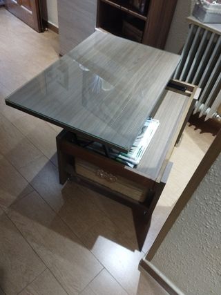 Mesa centro elevable con almacenaje