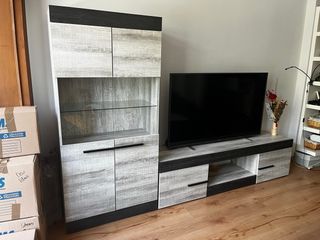 Mueble salón - Vitrina, estanteria y módulo bajo