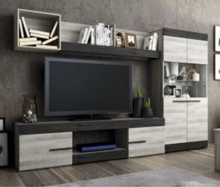 Mueble salón - Vitrina, estanteria y módulo bajo