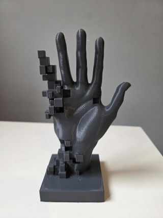 Escultura Mano Pixel Art