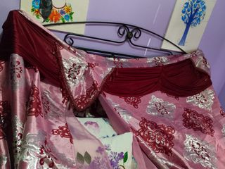 Cortina cama - Rosa y Rojo