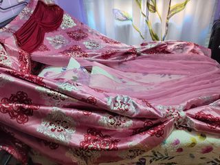 Cortina cama - Rosa y Rojo