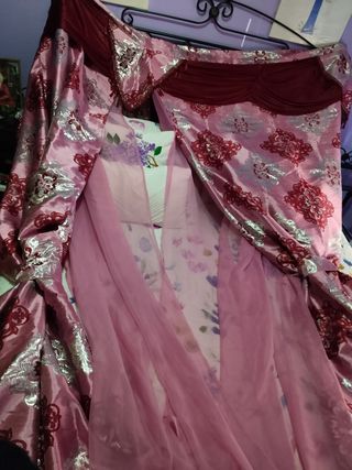 Cortina cama - Rosa y Rojo