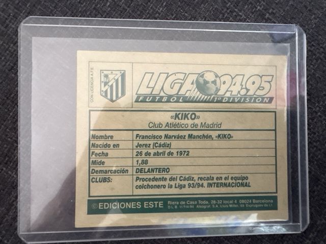 Cromo Kiko Atlético Madrid 94-95