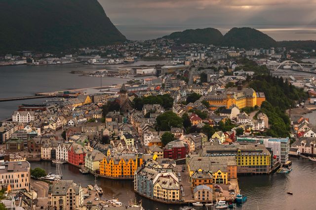 Poster fotografico panorama Alesund, Norvegia