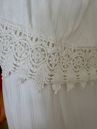 Vestido blanco largo boho ibicenco bordado bambula
