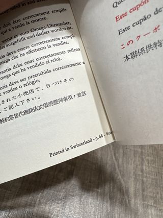 Omega Garantía Acero 1968