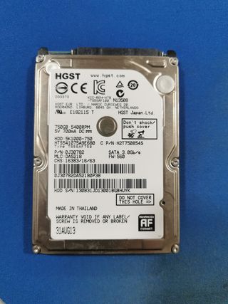 Hard disk Hitachi da 320 gb
HGST da 750 gb