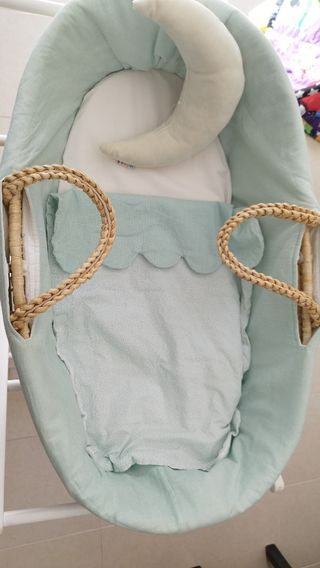 Moisés mimbre cesta bebé