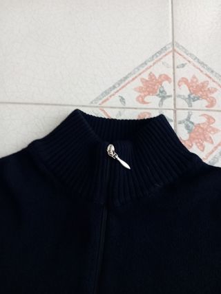 Cardigan blu in viscosa