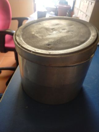 Scatola latta tonda vintage alluminio