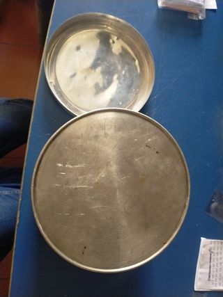 Scatola latta tonda vintage alluminio