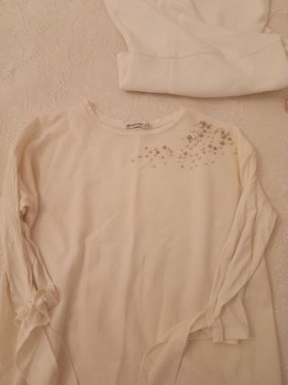 Blusa Stradivarius blanca, talla 4