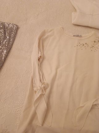 Blusa Stradivarius blanca, talla 4