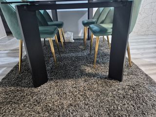 Mesa de vidro & 4 cadeiras pretas