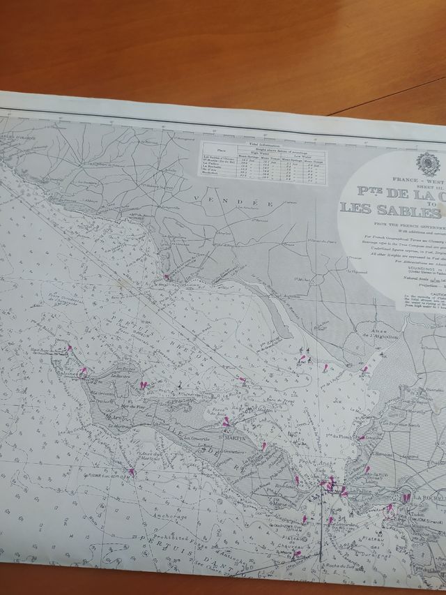 Antiguas cartas de navegación Francesa y Española