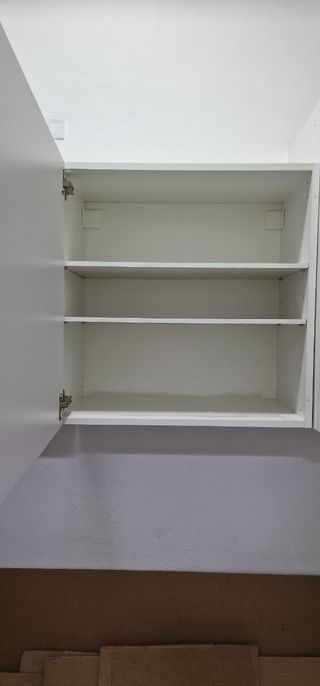 Armarios blancos montados pared