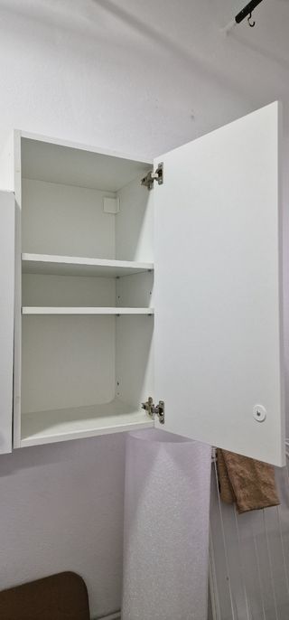 Armarios blancos montados pared