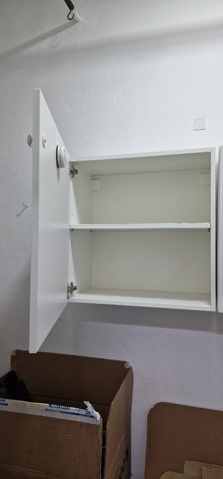 Armarios blancos montados pared