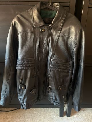 Cazadora cuero negra - Talla L