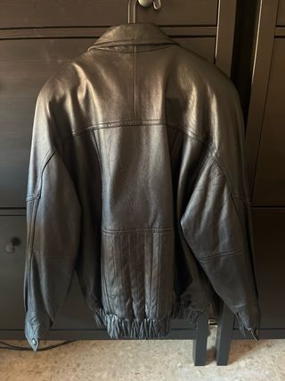 Cazadora cuero negra - Talla L