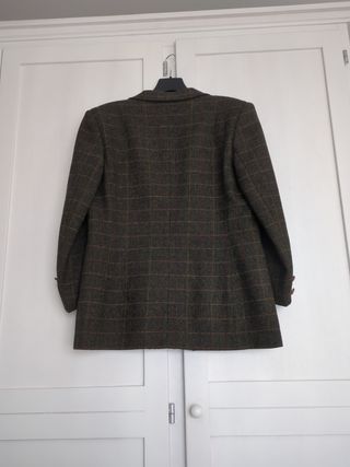 Chaqueta Tweed marrón-verde mujer
