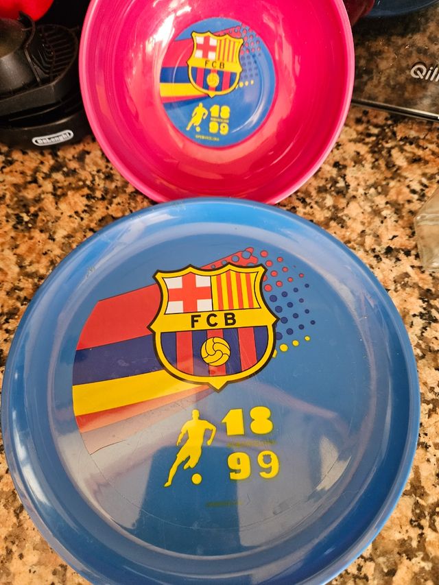 2 Platos FC Barcelona - plástico