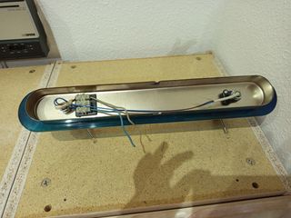 Lampara 2 focos azul y dorada