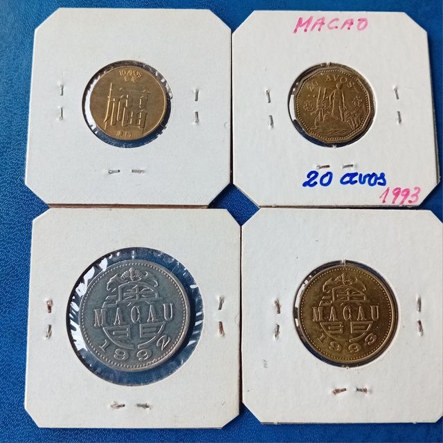 Monedas Macao - 10, 20 y 50 Avos + 1 Pataca