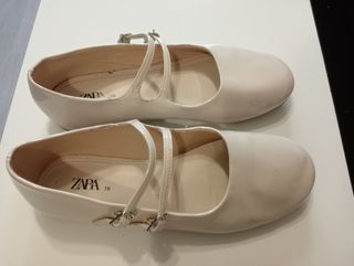 Bailarinas Zara charol beige 36