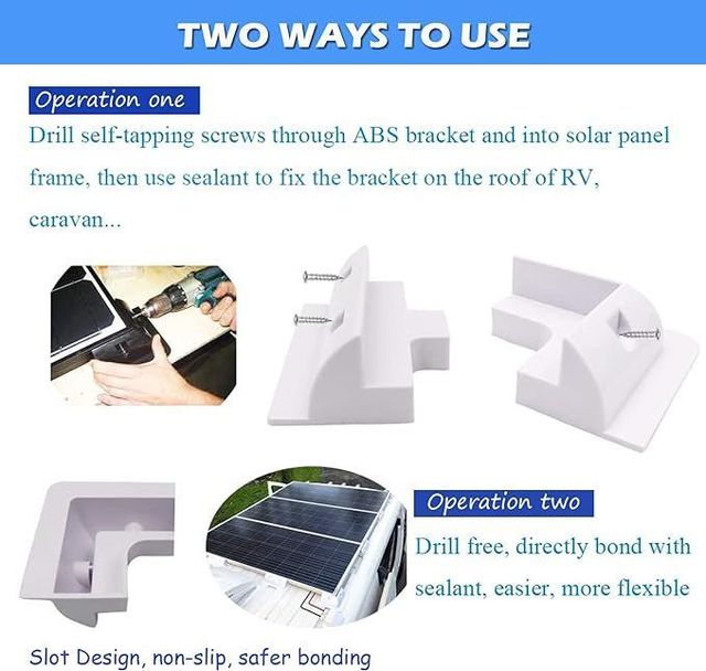 Soportes de panel solar KIT 4 piezas blanco