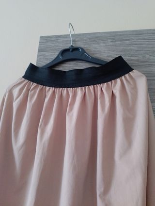Falda larga beige mujer