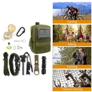 Kit di sopravvivenza completo - Verde militare - Nuovo