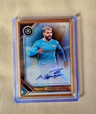 SERGIO AGUERO 99 AUTO AUTOGRAPH FIRMA TOPPS PANINI