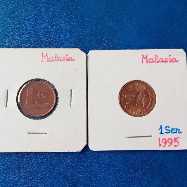 Monedas Malasia 1 Sen 1995 y otro 1983