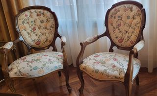 Sofá 3 plazas Luis XV más dos butacas