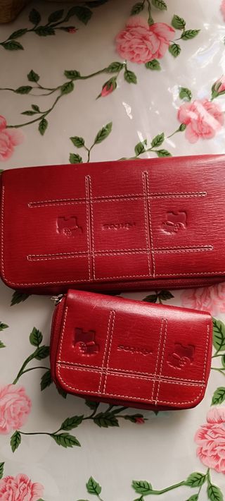 Cartera y monedero Antos rojos De piel