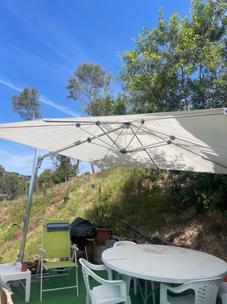 Parasol Aluminio Mykonos blanco 3x3m