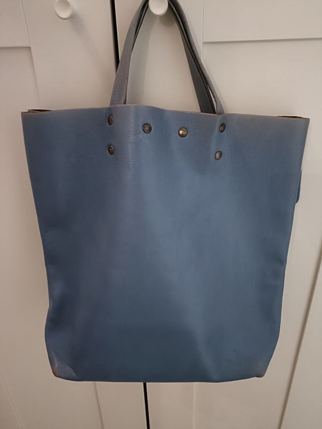 Borsa sciopper azzurra con tasca interna