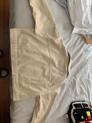 Chaqueta vaquera Stradivarius beige - talla M