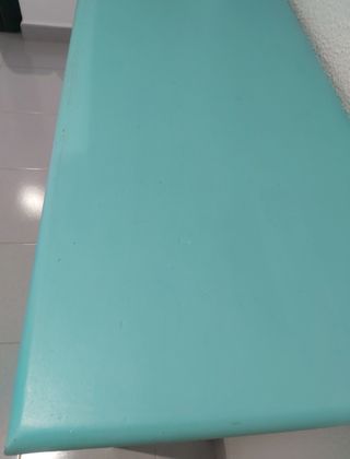 Consola y espejo turquesa