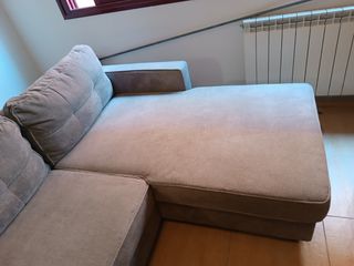 SOFÁ  CHAISE LONGUE GRIS- SEMINUEVO