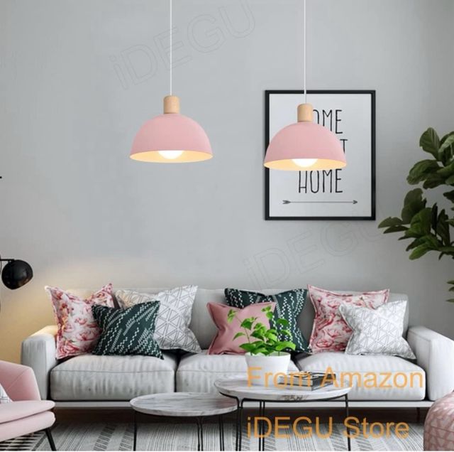 Lámpara colgante rosa moderna