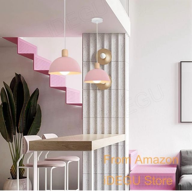 Lámpara colgante rosa moderna