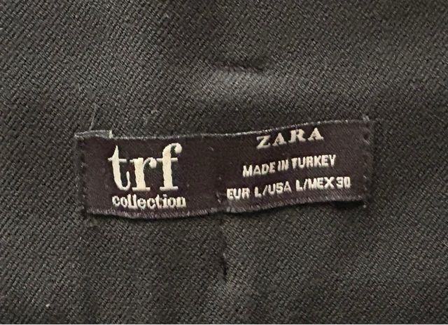 Pantalones pinzas cinturon negros Zara Trafaluc