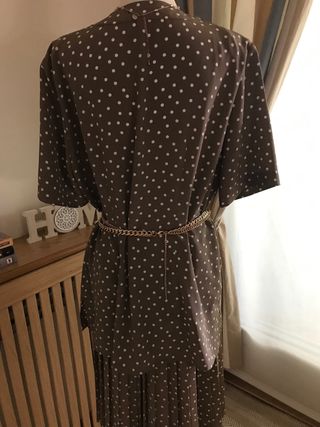 Traje falda lunares vintage .