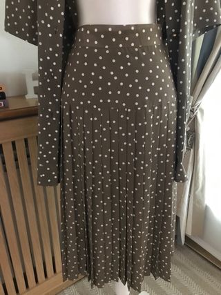 Traje falda lunares vintage .