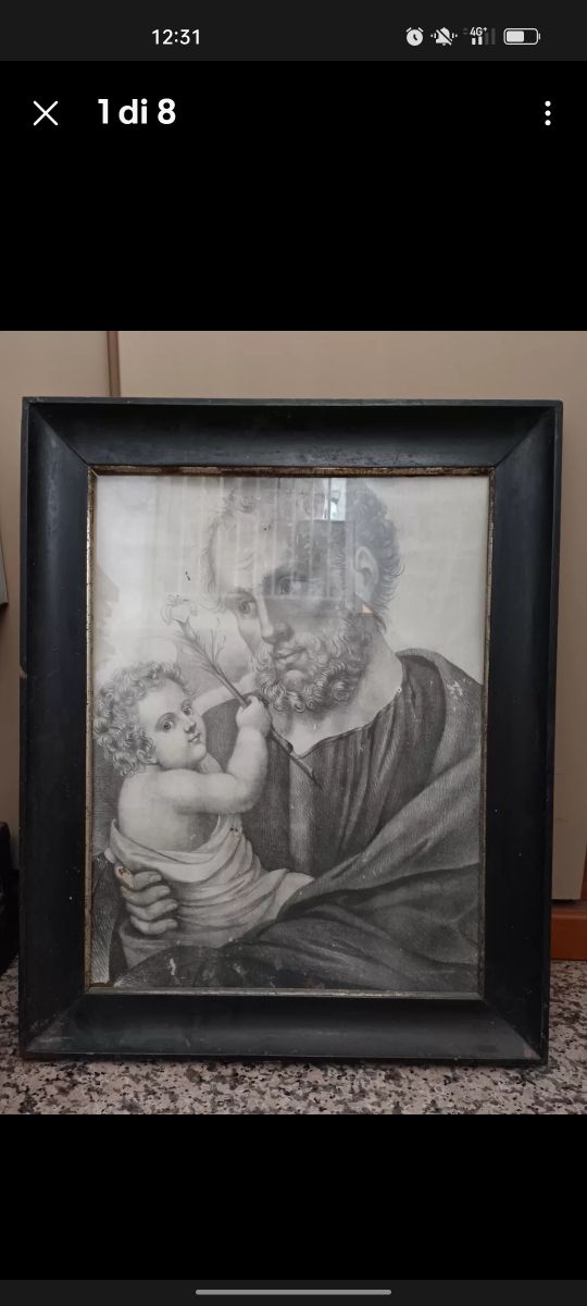 Quadro antico San Giuseppe Gesù