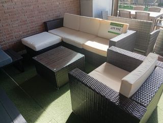 Sofá Chaise Longue + Sillón + Mesa