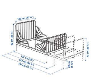 Cama infantil blanca extensible
